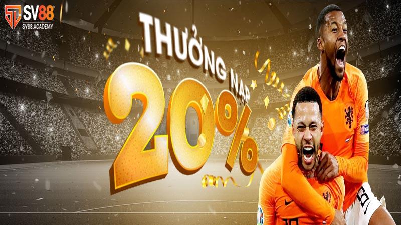 Thưởng Nạp 20% Lần Nạp Thứ 2 Tại SV88: Cơ Hội Tăng Vốn Cược 4 Thưởng nạp 20% lần nạp thứ 2 SV88